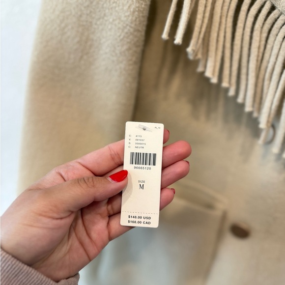 SOLD - NWT NVLT Cream Teddy Jacket with Fringe - Picture 3 of 8